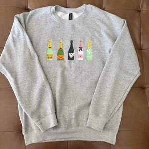 Gildan Light Gray Sweatshirt with Bottle Graphics